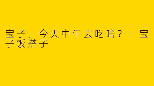 宝子，今天中午去吃啥？-宝子饭搭子