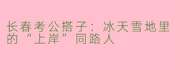 长春考公搭子：冰天雪地里的“上岸”同路人