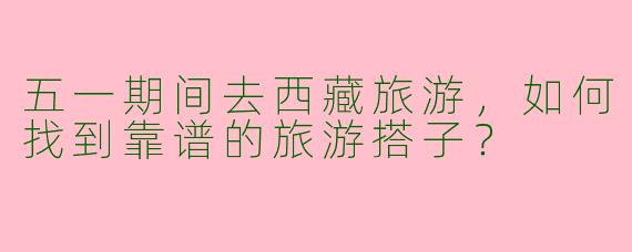 五一期间去西藏旅游，如何找到靠谱的旅游搭子？