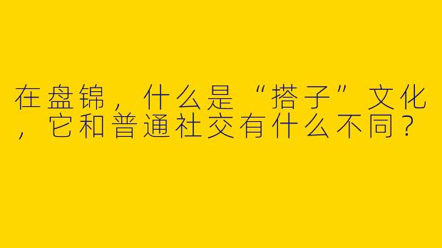 在盘锦，什么是“搭子”文化，它和普通社交有什么不同？