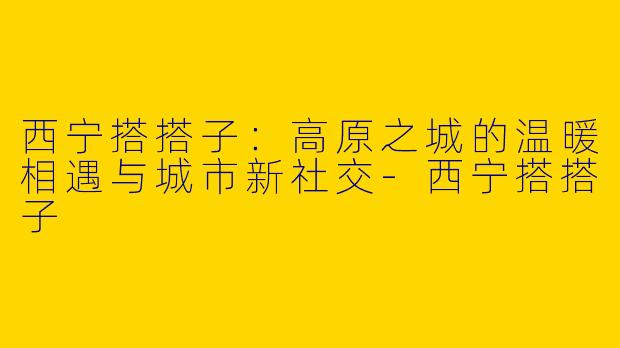 西宁搭搭子：高原之城的温暖相遇与城市新社交-西宁搭搭子