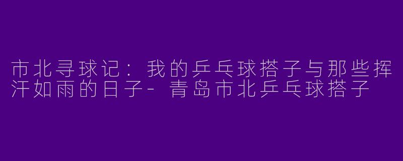 市北寻球记:我的乒乓球搭子与那些挥汗如雨的日子-青岛市北乒乓球搭子
