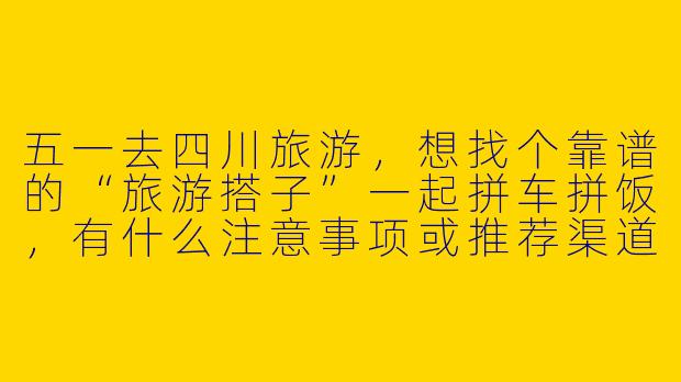 五一去四川旅游，想找个靠谱的“旅游搭子”一起拼车拼饭，有什么注意事项或推荐渠道吗？-四川五一旅游搭子
