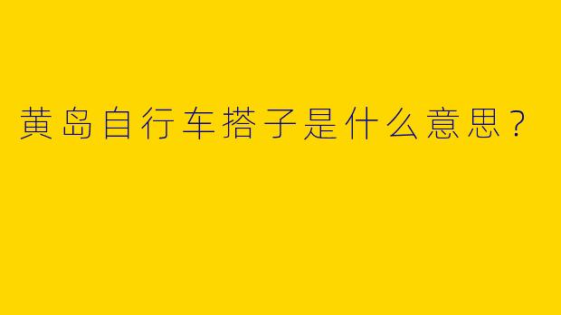黄岛自行车搭子是什么意思？