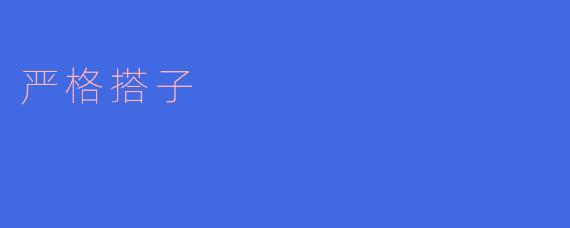 什么是“严格搭子”？