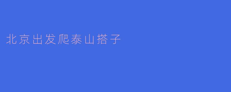 北京出发爬泰山搭子