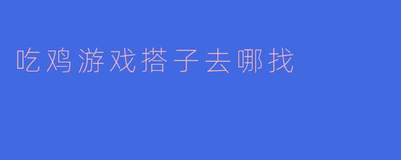 吃鸡游戏搭子去哪找