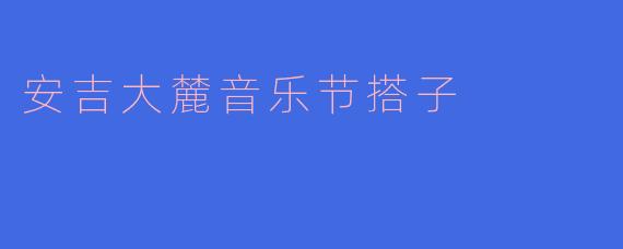 安吉大麓音乐节搭子