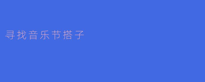 寻找音乐节搭子