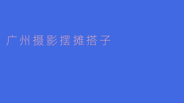 广州摄影摆摊搭子