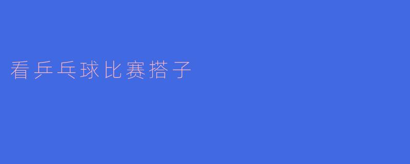 球台两端的陌生人：论看乒乓球比赛的“搭子”哲学