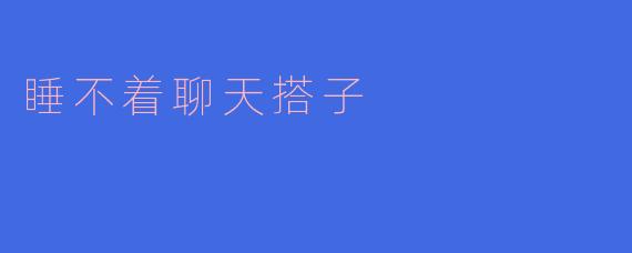 睡不着聊天搭子