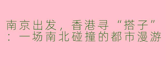 南京出发,香港寻“搭子”:一场南北碰撞的都市漫游