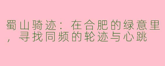 蜀山骑迹：在合肥的绿意里，寻找同频的轮迹与心跳