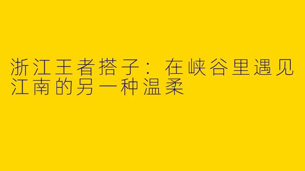 浙江王者搭子:在峡谷里遇见江南的另一种温柔