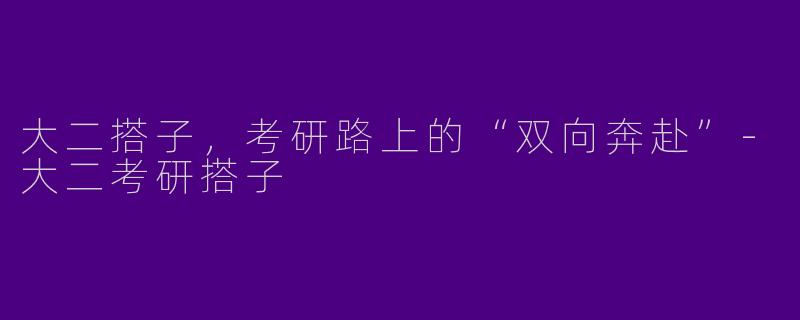 大二搭子，考研路上的“双向奔赴”-大二考研搭子