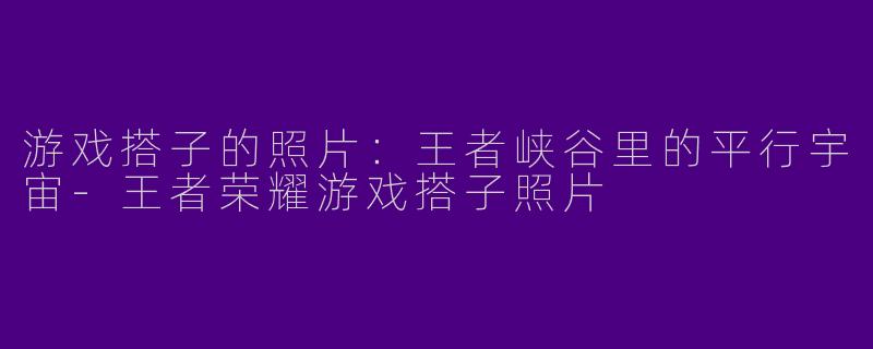 游戏搭子的照片:王者峡谷里的平行宇宙-王者荣耀游戏搭子照片