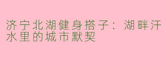 济宁北湖健身搭子:湖畔汗水里的城市默契