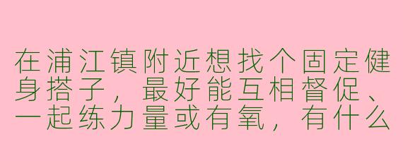 在浦江镇附近想找个固定健身搭子，最好能互相督促、一起练力量或有氧，有什么推荐的方式或注意事项吗？