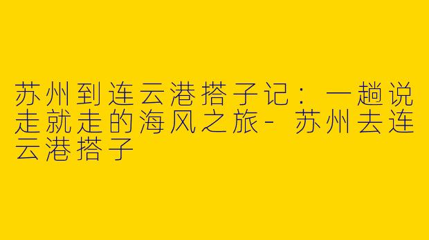 苏州到连云港搭子记:一趟说走就走的海风之旅-苏州去连云港搭子