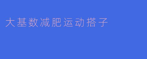 大基数减肥运动搭子