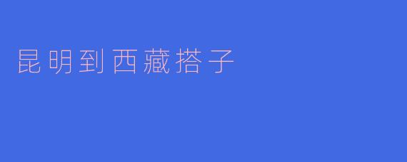 昆明到西藏搭子