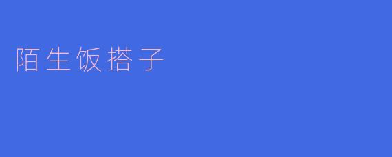 陌生饭搭子