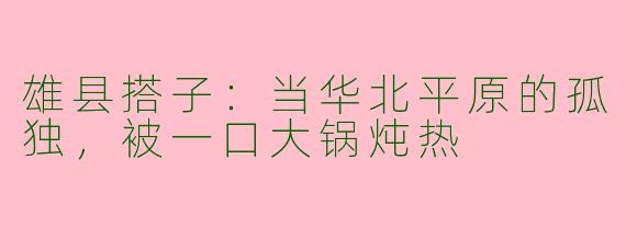 雄县搭子:当华北平原的孤独,被一口大锅炖热