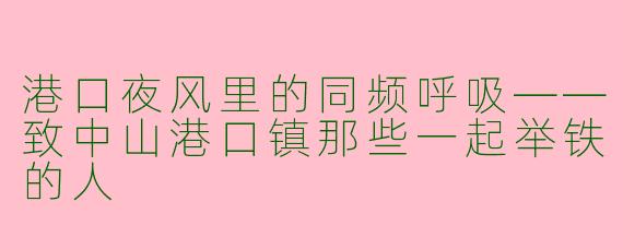 港口夜风里的同频呼吸——致中山港口镇那些一起举铁的人