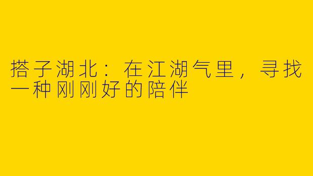 搭子湖北:在江湖气里,寻找一种刚刚好的陪伴