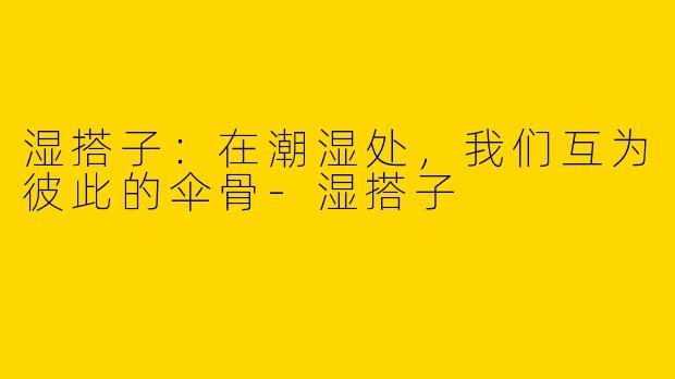 湿搭子:在潮湿处,我们互为彼此的伞骨-湿搭子