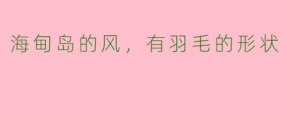 海甸岛的风,有羽毛的形状