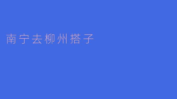 南宁去柳州搭子