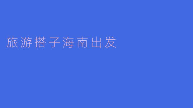 旅游搭子海南出发
