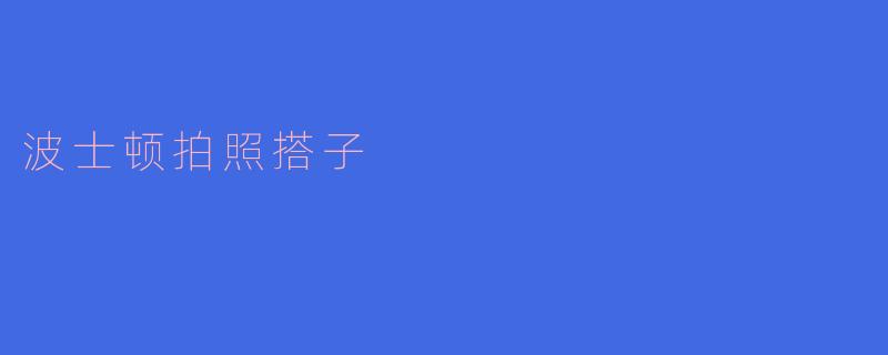 波士顿拍照搭子