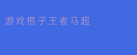 游戏搭子王者马超